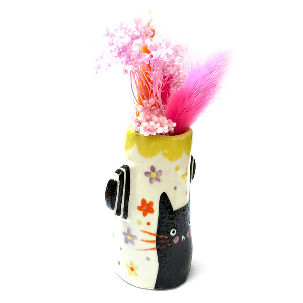 SECONDS · Cat Vase · Black (read description)