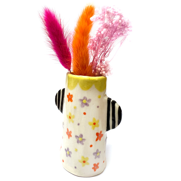 SECONDS · Cat Vase · Black (read description)