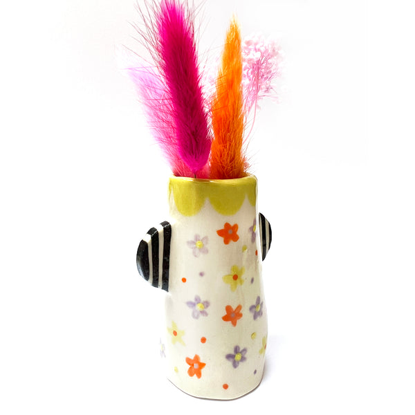 SECONDS · Cat Vase · Black (read description)