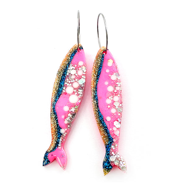 Resin Earring · Coral Garden · Sardine · Pink