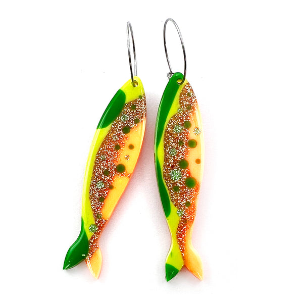 Resin Earring · Coral Garden · Sardine · Green Orange