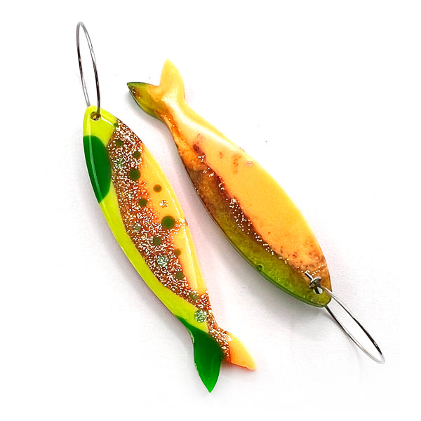 Resin Earring · Coral Garden · Sardine · Green Orange