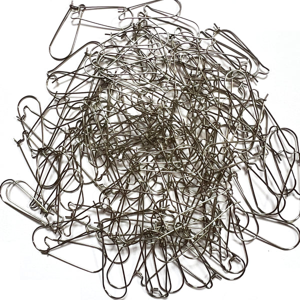Kidney Earring Wires · 33mm · Stainless Steel · Qty 75 Pairs