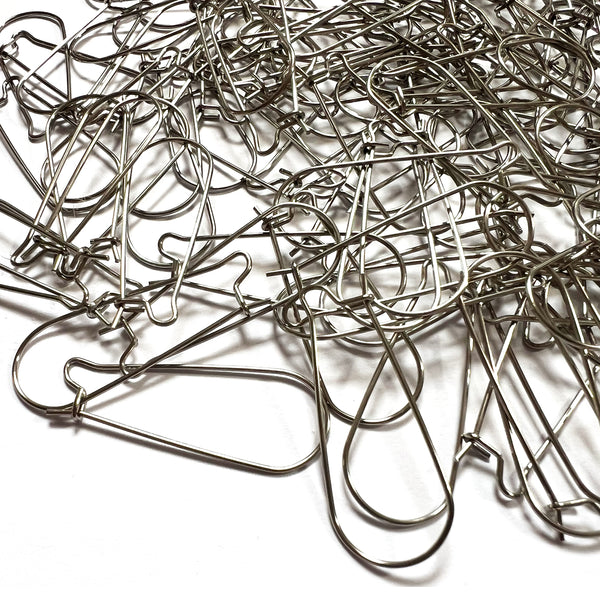 Kidney Earring Wires · 33mm · Stainless Steel · Qty 75 Pairs