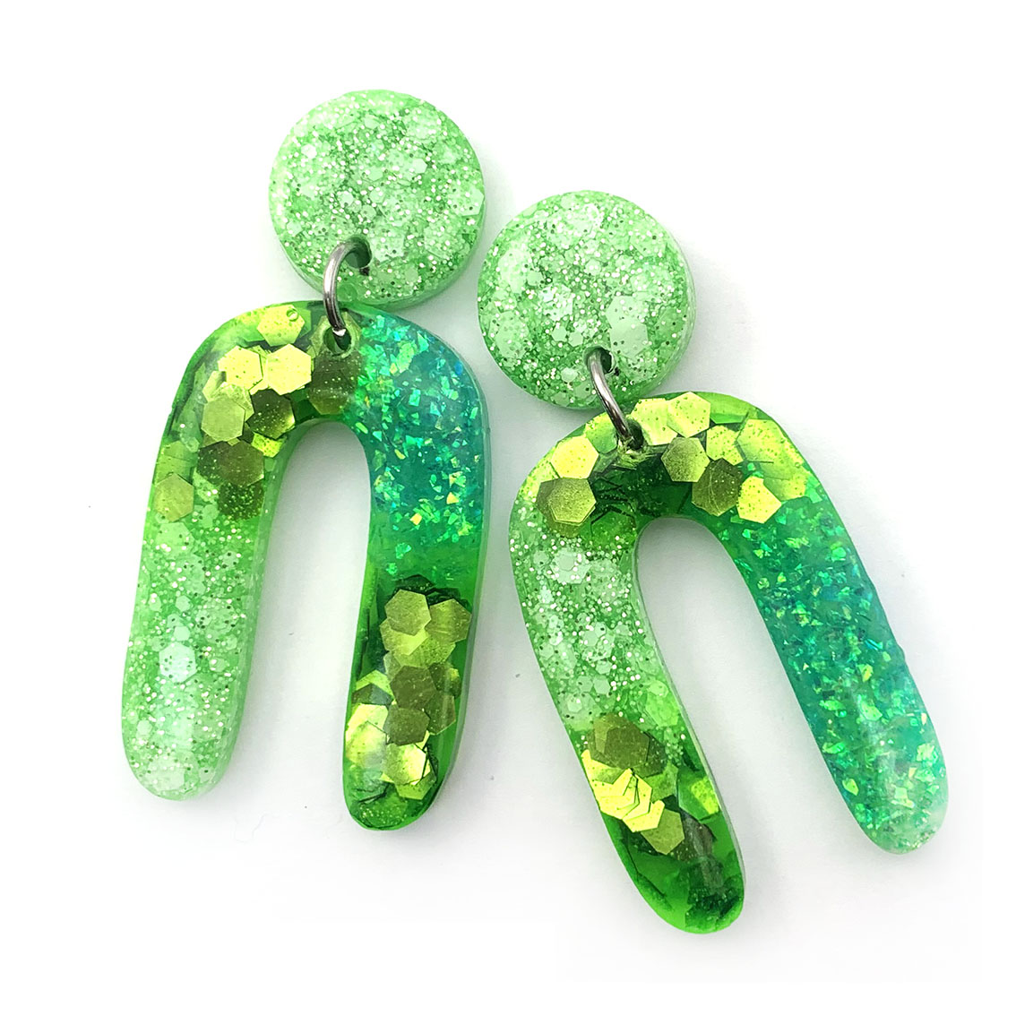 Resin Earring · Jeanie · Green