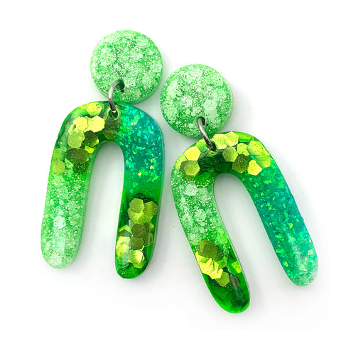 Resin Earring · Jeanie · Green