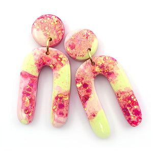 Resin Earring · Jeanie · Pinky Lime