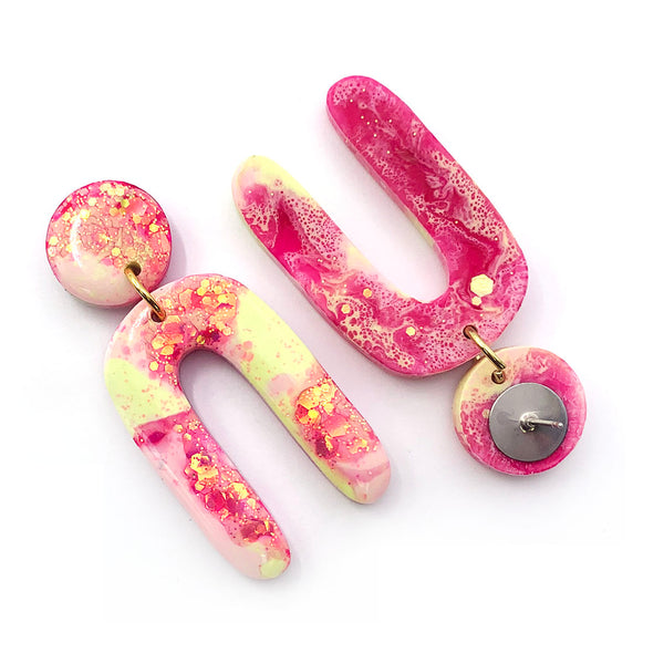 Resin Earring · Jeanie · Pinky Lime