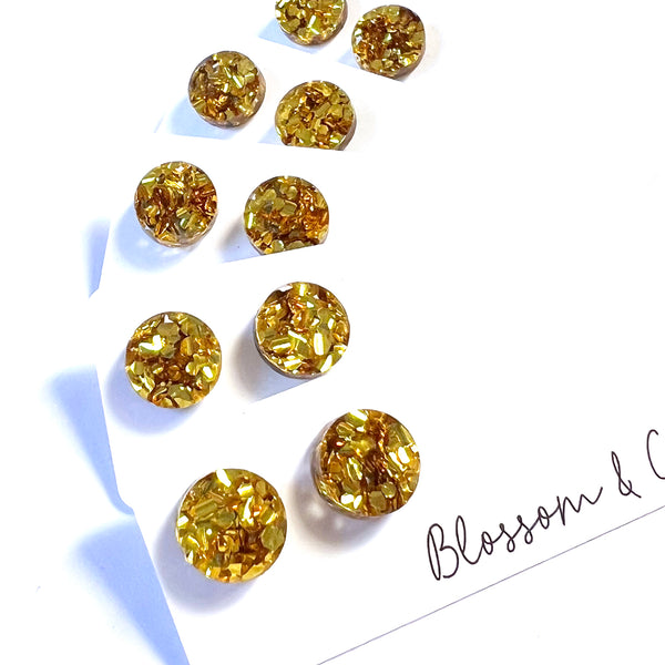 Stud Earring · Medium Dot · Chunky Glitter · 12mm