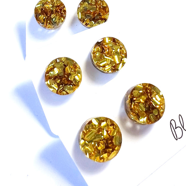 Stud Earring · Medium Dot · Chunky Glitter · 12mm