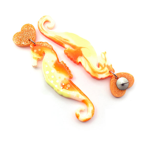Resin Earring · Coral Garden · Seahorse 02