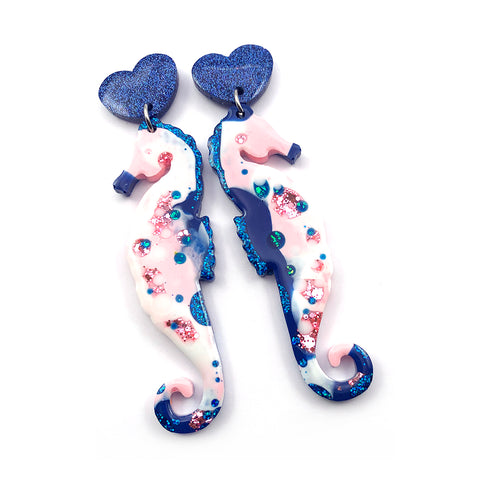 Resin Earring · Coral Garden · Seahorse 04
