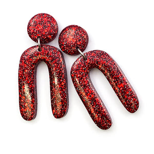 Resin Earring · Jeanie · Red