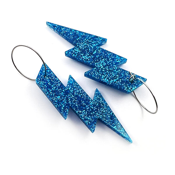 Acrylic Earring · Wam Bam Hoops · Blue