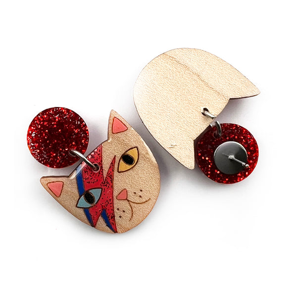 Mr Meowie Glitter Resin Earrings