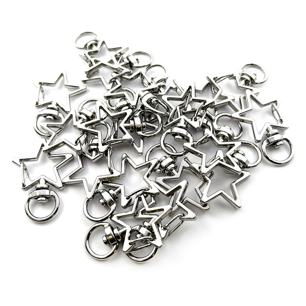Star Clips · Silver · 20 Pieces