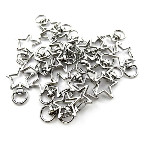 Star Clips · Silver · 20 Pieces