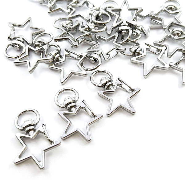Star Clips · Silver · 20 Pieces
