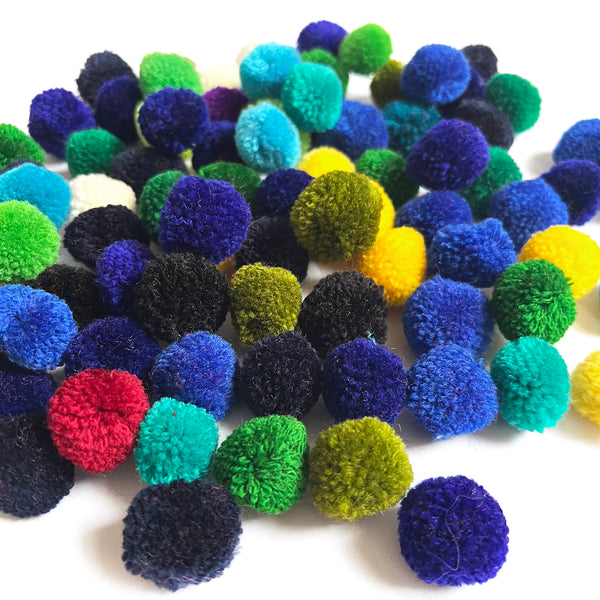 Pom Poms · Mixed Colours · Approx 20mm · 80