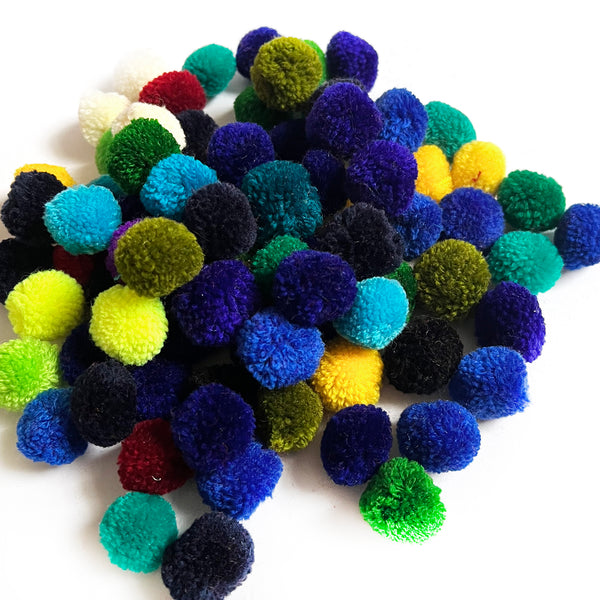 Pom Poms · Mixed Colours · Approx 20mm · 80