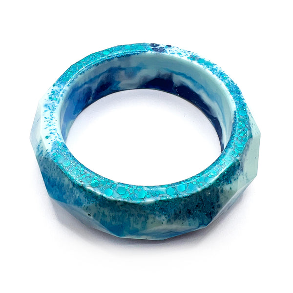 NOT QUITE PERFECT · Hexi Bangle · Blue · 66mm (read description)