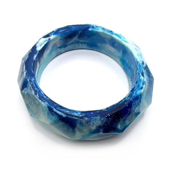 NOT QUITE PERFECT · Hexi Bangle · Blue · 66mm (read description)