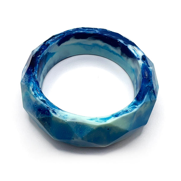 NOT QUITE PERFECT · Hexi Bangle · Blue · 66mm (read description)