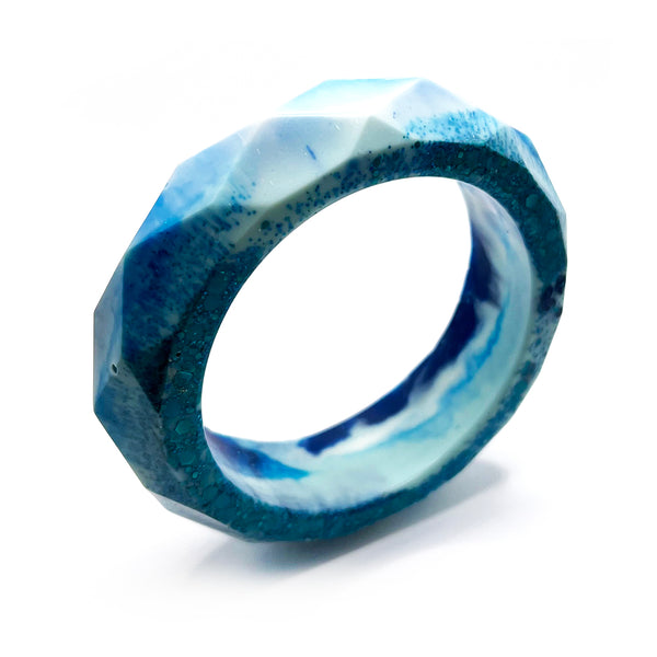 NOT QUITE PERFECT · Hexi Bangle · Blue · 66mm (read description)