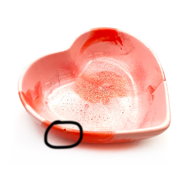 NOT QUITE PERFECT · Heart Trinket Dish · Apricot (read description)