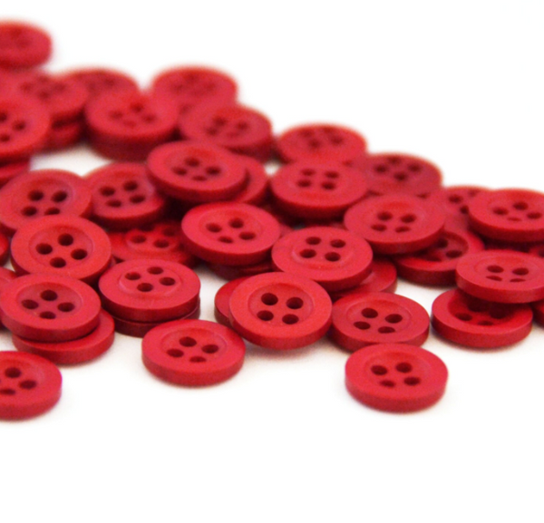 Buttons · Cherry Red · 11mm · 50 Buttons
