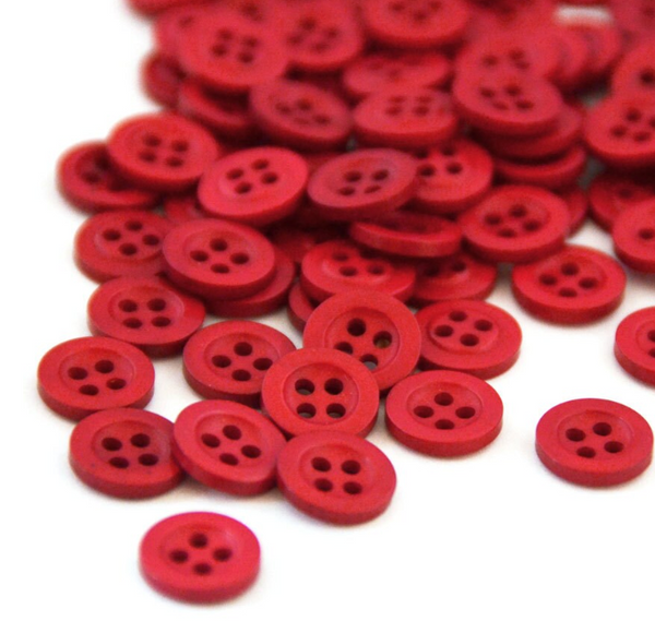 Buttons · Cherry Red · 11mm · 50 Buttons