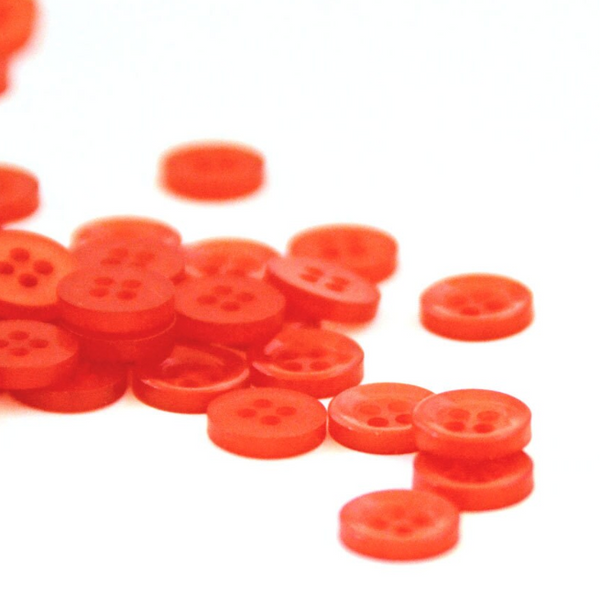 Buttons · Orange Red · 11mm · 50 Buttons