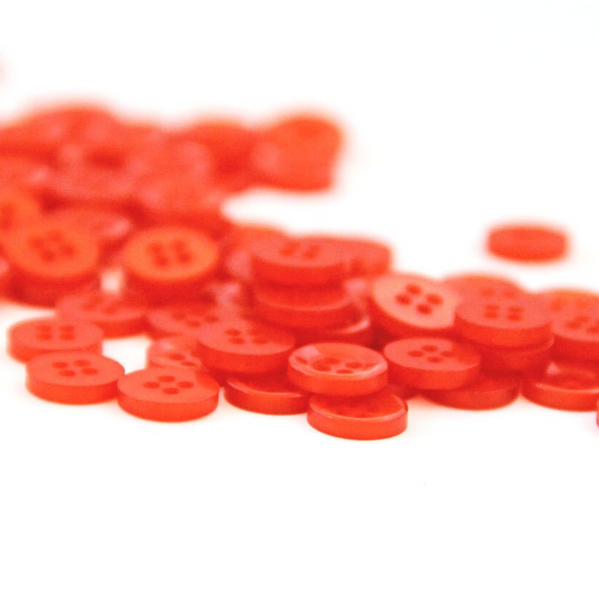 Buttons · Orange Red · 11mm · 50 Buttons