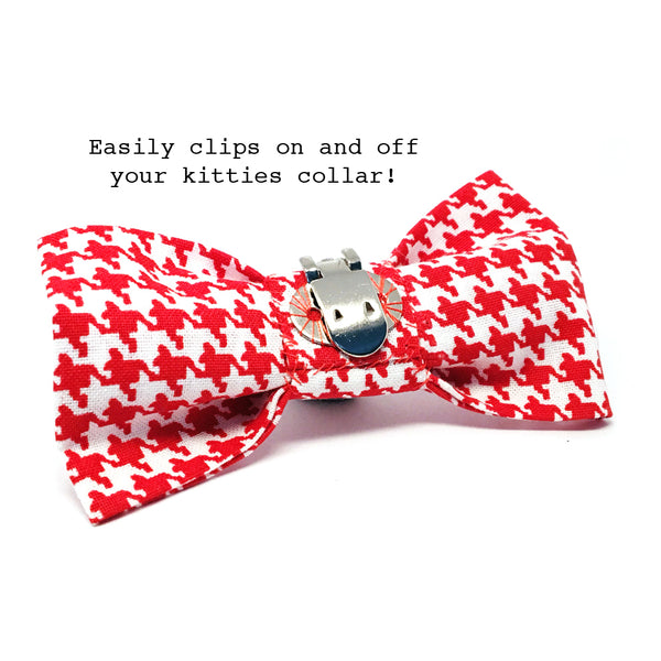Cat Bow · Clip On · Row of Cats · Mint