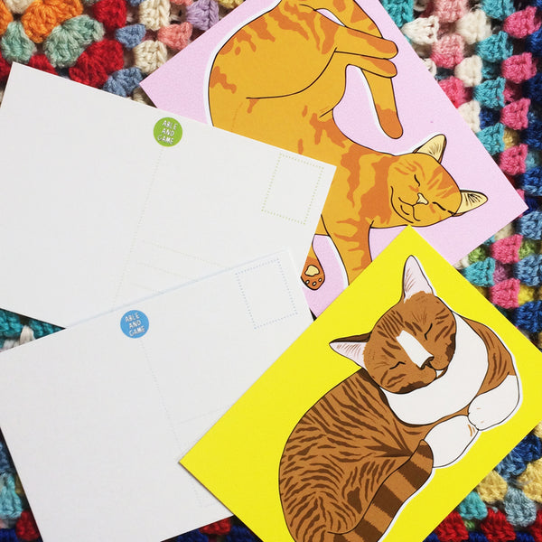 Sleeping Kitties Postcard Set · Pack of 8 · Able & Game