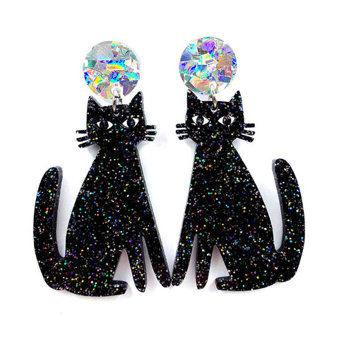 Spooky Cats · Black + Glitzy Silver