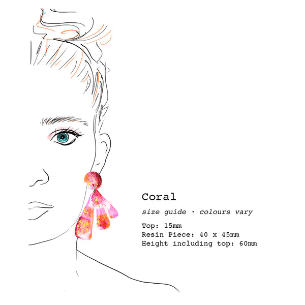 Resin · Coral Earring · Yellow