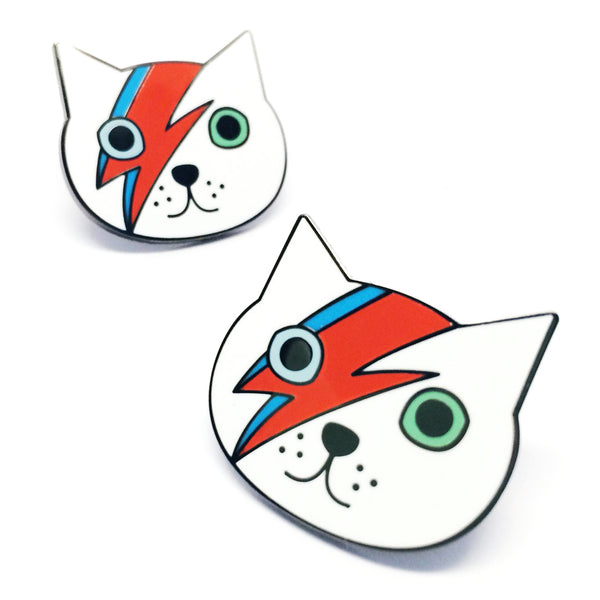 Enamel Pin · Mr Meowie Cat Pin · White