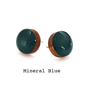 Dot Earrings · Mineral Blue