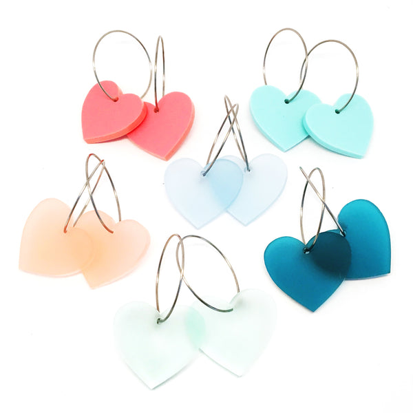 Heart Hoop Earrings · Choose Your Colour!