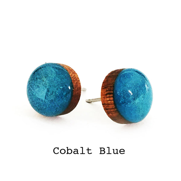 Dot Earrings · Cobalt Blue