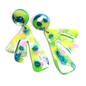 Resin · Coral Earring · Green