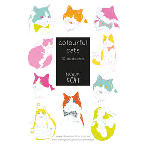 Postcards · Colourful Cats · Pack of 10