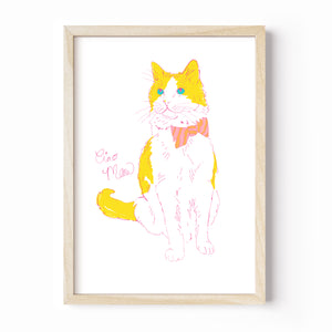 Art Print · Colourful Cats · Yellow Cat · Ciao Meow