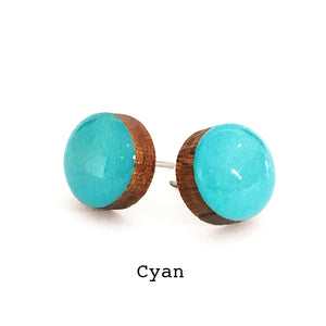 Dot Earrings · Cyan
