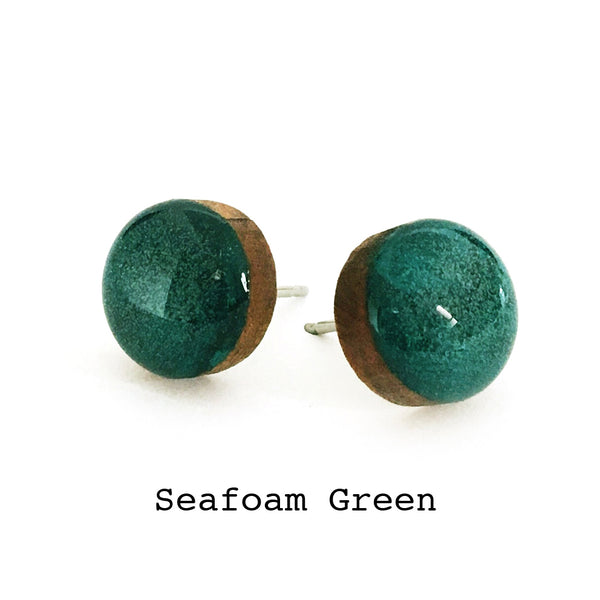 Dot Earrings · Seafoam Green