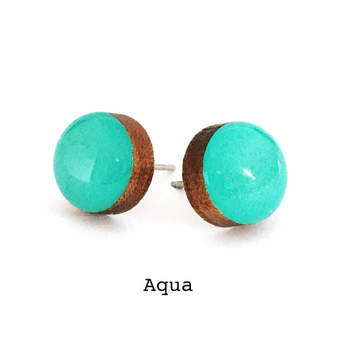 Dot Earrings · Aqua
