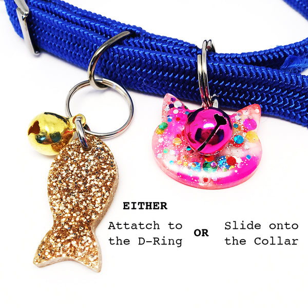 Cat Collar Charm · Cat · Magenta Glitter