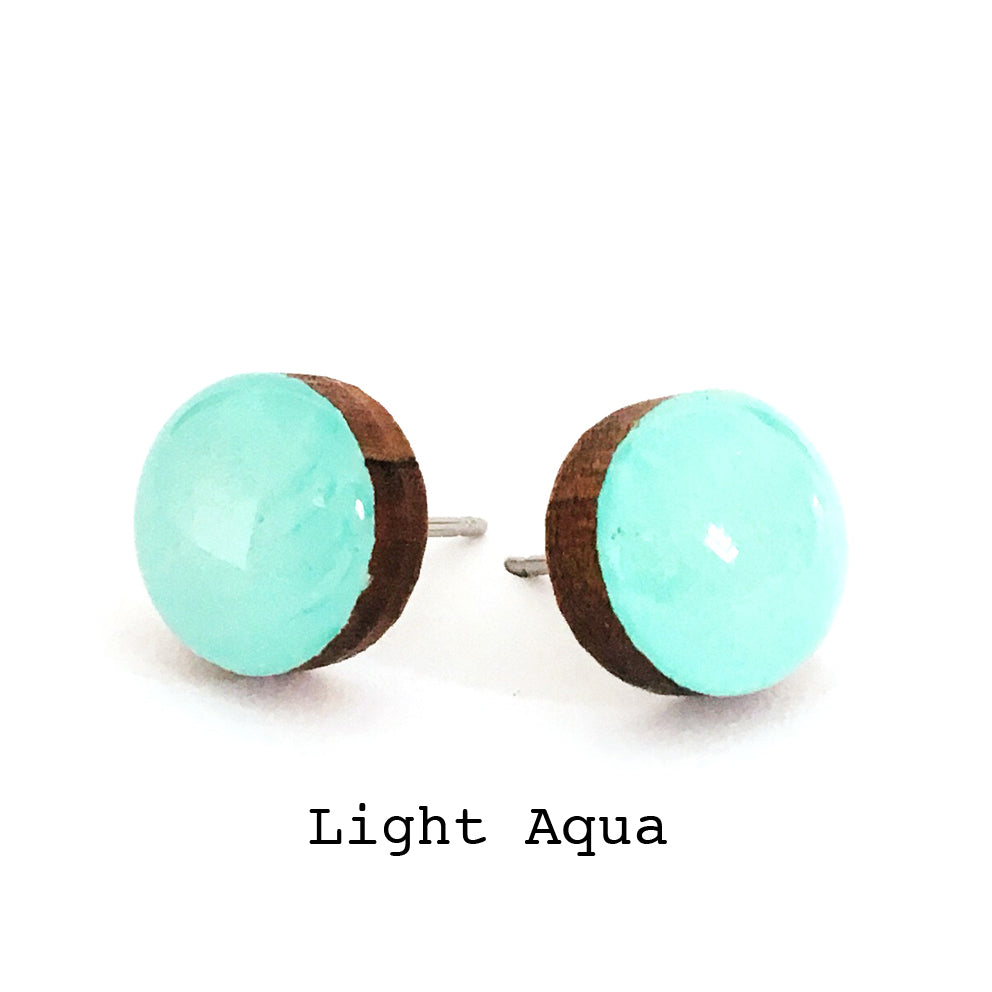 Dot Earrings · Light Aqua