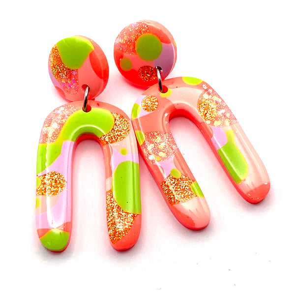 Resin Earring · Jeanie · Apricot Multi